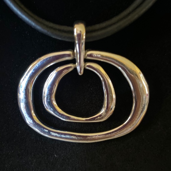 Chico's Jewelry - Chico’s Silver-tone leather Necklace & Earrings